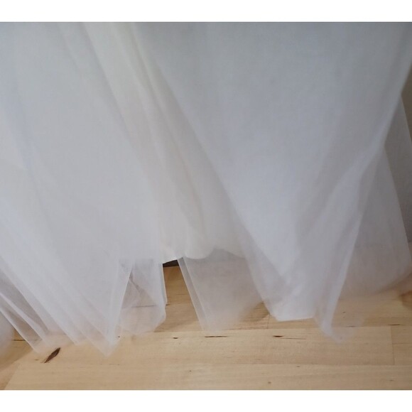 NWT Anthropologie BHLDN Strapless ALine White Satin TulleSkirt Midi Dress Size M - Picture 11 of 16